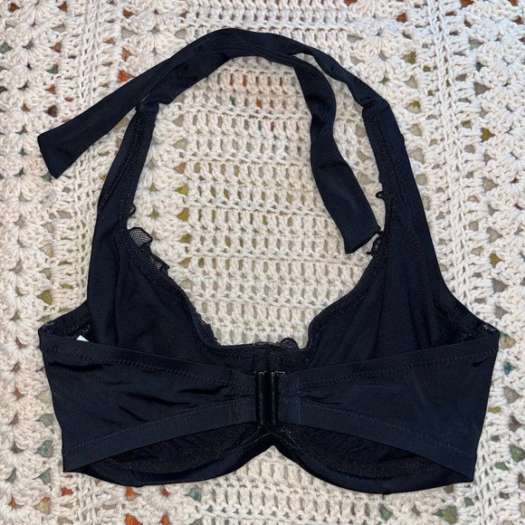 Pour Moi Black Mesh It Up Underwire Halter Swim Bikini Top Size 32FF-UK - Picture 4 of 7